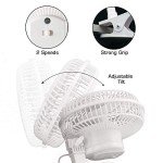 Hurricane Classic 6 Inch Clip Fan, 2 Speed Portable Desk Table Fan with Tilt, White