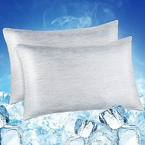 LUXEAR double-sided cooling pillowcases (Q-max 0.55) with a hidden zipper
