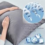 BEDELITE Cooling Pillow Cases for Hot Sleepers & Night Sweats, Rayon Derived from Bamboo, Grey Pillow Cases Queen Size of 2, Breathable and Silky Soft Envelope Pillowcases (20"x30")