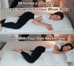 Relax HOME LIFE Ultra-Luxury Full Size Body Pillow All USA Best Shredded Memory Foam & Cool-Vent Viscose of Bamboo Cover | Long Cuddle Size for Pregnancy, Side, & Stomach Sleepers | Adult 20 x 54