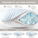 Nestl Cooling Body Pillow for Sleeping 1 Pack, Luxury Shredded Memory Foam Body Pillows, Adjustable Cold Gel Pillows for Hot Sleepers, Supportive Long Pillow for Bed Side Back Stomach Sleepers