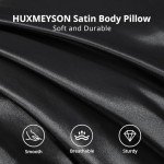 HUXMEYSON Body Pillow with Satin Pillowcase, Cooling Body Pillow for Adults, Removable Cover, Black (20"x54")