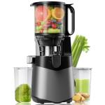 Cold Press Juicer, 5.8" Extra Large Feed Chute Fit Whole Fruits & Vegetables, 350W Slow Masticating Juicer Machines, Easy to Clean,High Juice Yield（Grey）