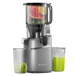 AMZCHEF Juicer Machines, 5.3" Extra Self-Feeding Cold Press Juicer for Whole Vegetable & Fruit, Juice Extractor Machine with Large Auger & Triple Strainers, Easy to Clean, High Juice Yield, Grey