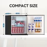 Frestec 1.7 Cu.Ft Mini Fridge with Freezer, Mini Fridge for Bedroom, Small Refrigerator, Dorm Refrigerators with Freezer, Compact Refrigerator for Office, Apartment, Dorm, Bedroom (Grey)