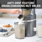 AMZCHEF Juicer Machines, 5.3" Extra Self-Feeding Cold Press Juicer for Whole Vegetable & Fruit, Juice Extractor Machine with Large Auger & Triple Strainers, Easy to Clean, High Juice Yield, Grey