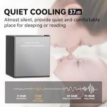 Frestec 1.7 Cu.Ft Mini Fridge with Freezer, Mini Fridge for Bedroom, Small Refrigerator, Dorm Refrigerators with Freezer, Compact Refrigerator for Office, Apartment, Dorm, Bedroom (Grey)