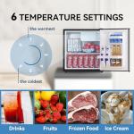 Frestec 1.7 Cu.Ft Mini Fridge with Freezer, Mini Fridge for Bedroom, Small Refrigerator, Dorm Refrigerators with Freezer, Compact Refrigerator for Office, Apartment, Dorm, Bedroom (Grey)