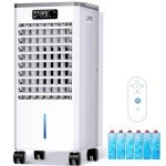 WICOLO Windowless Portable Air Conditioners, Evaporative Air Cooler w/3 Modes & 3 Speeds, 12H Timer for Smart Auto-off, 2-Gal Tank for 20H Cooling,16FT Remote,No Hose Needed,46db Swamp Cooler