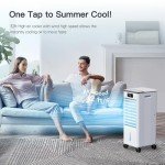 WICOLO Windowless Portable Air Conditioners, Evaporative Air Cooler w/3 Modes & 3 Speeds, 12H Timer for Smart Auto-off, 2-Gal Tank for 20H Cooling,16FT Remote,No Hose Needed,46db Swamp Cooler