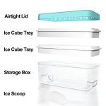 Ice Cube Trays for Freezer With Bin, Scoop, and Press Plate - 2 Tiers, Lid Included