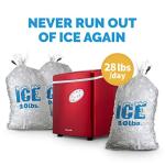 Newair Bullet Ice Machine - 28 lbs/Day Countertop Ice Maker, BPA Free, Portable Ice Maker Machine, 3 Size Ice Cube Maker, Ideal for Home Office, Kitchen or Bar | Red