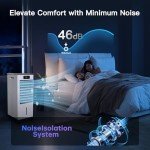 WICOLO Windowless Portable Air Conditioners, Evaporative Air Cooler w/3 Modes & 3 Speeds, 12H Timer for Smart Auto-off, 2-Gal Tank for 20H Cooling,16FT Remote,No Hose Needed,46db Swamp Cooler