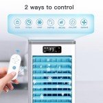 WICOLO Windowless Portable Air Conditioners, Evaporative Air Cooler w/3 Modes & 3 Speeds, 12H Timer for Smart Auto-off, 2-Gal Tank for 20H Cooling,16FT Remote,No Hose Needed,46db Swamp Cooler