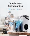 ecozy Smart Nugget Ice Maker Countertop, Portable Pebble Ice Machine with Voice Control, 33lbs/24H Soft Chewable Ice, Self-Cleaning Pellet Ice Maker with APP WiFi for Kitchen Party, Stainless Steel