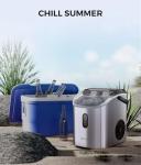 ecozy Smart Nugget Ice Maker Countertop, Portable Pebble Ice Machine with Voice Control, 33lbs/24H Soft Chewable Ice, Self-Cleaning Pellet Ice Maker with APP WiFi for Kitchen Party, Stainless Steel