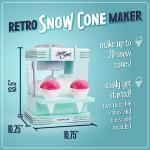 Nostalgia Snow Cone Shaved Ice Machine - Retro Table-Top Slushie Machine Makes 20 Icy Treats - Includes 2 Reusable Plastic Cups & Ice Scoop - Aqua