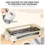 Pukomc Electric Indoor Grill,2 in 1 Indoor Grills for Kitchen with Grill Net & Non-Stick Cooking Removable Plate, Temperature Control, Dishwasher Safe, 1500W Smokeless barbecue