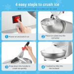 ZENY Electric Ice Crushers 300W 2000r/min w/Stainless Steel Blade Shaved Ice Snow Cone Maker Kitchen Machine (Silver)