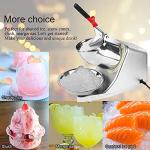 Electric Ice Crusher,110V Electric Ice Shaver Machine with Dual Blades,Bowl and Cover 300W Electric Snow Cone Maker(176lbs/80kg Per Hour,2200rpm) for Shaved Ice,Margaritas,Home Commercial Use(Sliver)
