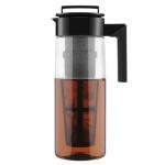 Takeya Flash Chill Iced Tea Maker - Airtight & Durable Iced Tea Maker Jug with Silicone Carry Handle - Leak-Proof & Lightweight Tea Infuser with Patented Flash Chill Technology - 2 Quart, Black
