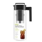 Takeya Flash Chill Iced Tea Maker - Airtight & Durable Iced Tea Maker Jug with Silicone Carry Handle - Leak-Proof & Lightweight Tea Infuser with Patented Flash Chill Technology - 2 Quart, Black