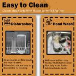 Cold Brew Mason Coffee Maker - 64oz Iced Coffee Pitcher with Stainless Steel Mixing Spoon & Super Dense Filter 3 Steps Finish Cold Brew Coffee, Classic BPA Free Sturdy Mason jar Pitcher Easy to Clean