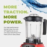 Cleanblend Ultra Blender, Low Profile Blender for Shakes and Smoothies - 40oz Compact Countertop Smoothie Blender/Maker - 8-Blade Stainless Steel, 1,000 Watt Motor, BPA-Free Tamper Wand Included (Red)