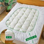Bamboo_Viscose Mattress Topper King Size, Cooling Extra Thick Breathable Mattress pad, 8-21”Deep Pocket Soft Quilted Fitted Mattress Cover with Down Alternative Fill
