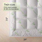Ultra Soft Twin Mattress Topper - Viscose Made from Bamboo Mattress Pad for Back Pain Relief - Naturally Cooling for Hot Sleepers - Machine Washable
