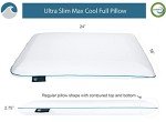 Bluewave Bedding Ultra Slim Max Cool CarbonBlue Gel Memory Foam Pillow for Stomach and Back Sleepers - Thin, Flat Design with Advanced Cooling (2.75-Inch Height, Standard Size)