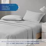 Degrees of Comfort Coolmax Cooling Sheet Set for Full Size Bed, Moisture Wicking for Night Sweats Best Comfort, Cool Sheets for Hot Sleepers During Warm Weather with Deep Pocket 4PC Light Grey