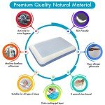 Comfyt Cervical Pillow Cooling Orthopedic Memory Foam Pillows for Back Stomach Side Sleeper - Sleeping Travel Neck Gusseted Bed Pillow Gel Layer Provides Coolness Removable Washable Cover