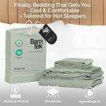 Bamtek 100% Viscose from Bamboo Sheets King Size, Super Soft Bedding Set, 4PC Cooling Sheets for Hot Sleepers, Vegan Silk Moisture Wicking, Organically Grown Bedsheet, Sage - 76" x 80"