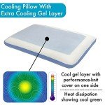 Comfyt Cervical Pillow Cooling Orthopedic Memory Foam Pillows for Back Stomach Side Sleeper - Sleeping Travel Neck Gusseted Bed Pillow Gel Layer Provides Coolness Removable Washable Cover