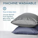 Hotel Sheets Direct 3 Piece Full Duvet Cover Set, 100% Viscose Derived from Bamboo Comforter Cover with 2 Pillow Shams, Moisture-Wicking, Silky Soft Texture, Cooling, Breathable, Easy Care, Dark Gray