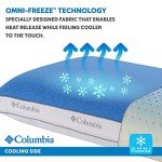 Columbia Cooling Gel Memory Foam Pillow - Comfortable and Supportive with Cooling & Breathable Features - Removable Washable Cover, Queen