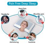 Comfyt Cervical Pillow Cooling Orthopedic Memory Foam Pillows for Back Stomach Side Sleeper - Sleeping Travel Neck Gusseted Bed Pillow Gel Layer Provides Coolness Removable Washable Cover