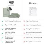 Bamtek 100% Viscose from Bamboo Sheets King Size, Super Soft Bedding Set, 4PC Cooling Sheets for Hot Sleepers, Vegan Silk Moisture Wicking, Organically Grown Bedsheet, Sage - 76" x 80"