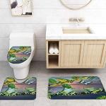 ZGDPBYF Uphome Bath Mat for Bathroomcartoon Animals Green Leaf Branch Frog Printed Bath Mats Carpet for Shower Floors Bathtub