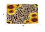 MSAYNFG Leopard Print Bath Mat Sunflower Yellow Floral Animal Skin Abstract Cheetah Africa Safari Wildlife Creative Bathroom Decor Microfiber Memory Foam Backing Bath Rugs 18x30 Inch