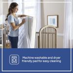 Sealy Baby Cool Comfort Cooling Crib Mattress Protector Pad and Toddler Bed Cover, Infant and Newborn Waterproof Durable Comfortable Topper, Machine Washable and Dryer Friendly, 52x28”- White