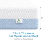 Dourxi Crib Mattress, Dual Sided Comfort Memory Foam Toddler Bed Mattress, Triple-Layer Breathable Premium Baby Mattresses for Infant and Toddler w/Removable Outer Cover - White&Blue