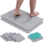 Stone Bath Mat Diatomaceous Earth Bath Mat Diatomite Large Fast Water Drying Diatom Mud Foot Pad Bathroom Floor Mats Diomaschos Diomataceous Diacotomous Earth (Grey)