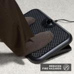 Cozy Products Toasty Toes Foot Warmer, Ergonomic Heated Footrest with 3 Adjustable Positions and 2 Heat Settings, Portable Space Heater, 105 Watts, Black, 12" x 18" x 5"