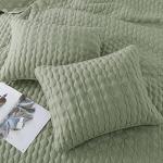 WDCOZY Sage Green Quit Twin Size Bedding Sets with Pillow Sham, Lightweight Soft Bedspread Coverlet, Quilted Blanket Thin Comforter Bed Cover, All Season Spring Summer, 2 Pieces, 68x90 inches