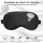 Cavoilu Eye Mask, Cooling Sleep Mask Gel Eye Mask for Sleeping, Black Silk Sleeping Mask for Travel, Gifts for Men Women, Stocking Stuffers