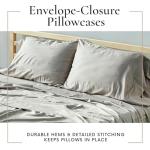 Bamboo Bay 6 Piece Queen Size Sheet Set, 100% Viscose Made from Bamboo, Breathable, Ultra Soft Cooling Bed Sheets for Hot Sleepers, Beddings with Deep Pockets Fit 16" Mattress, Light Grey