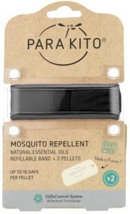 PARA'KITO Mosquito Repellent Bracelets, Bug Repellent Bracelets, Natural Essential, Spray Alternatives for Beach, Camping, Hiking (Black)