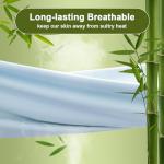 PHF 6PCS 100% Rayon Derived from Bamboo_ Sheets Set Queen Size, Cooling Sheets for Hot Sleepers, Wider Elastic Band & 16" Deep Pocket, Luxury Silky Soft Breathable Bedding Set & Pillowcase, Sky Blue